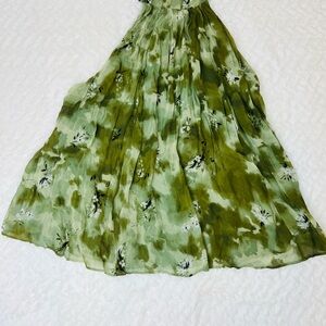 Anthropologie Green Floral Halter